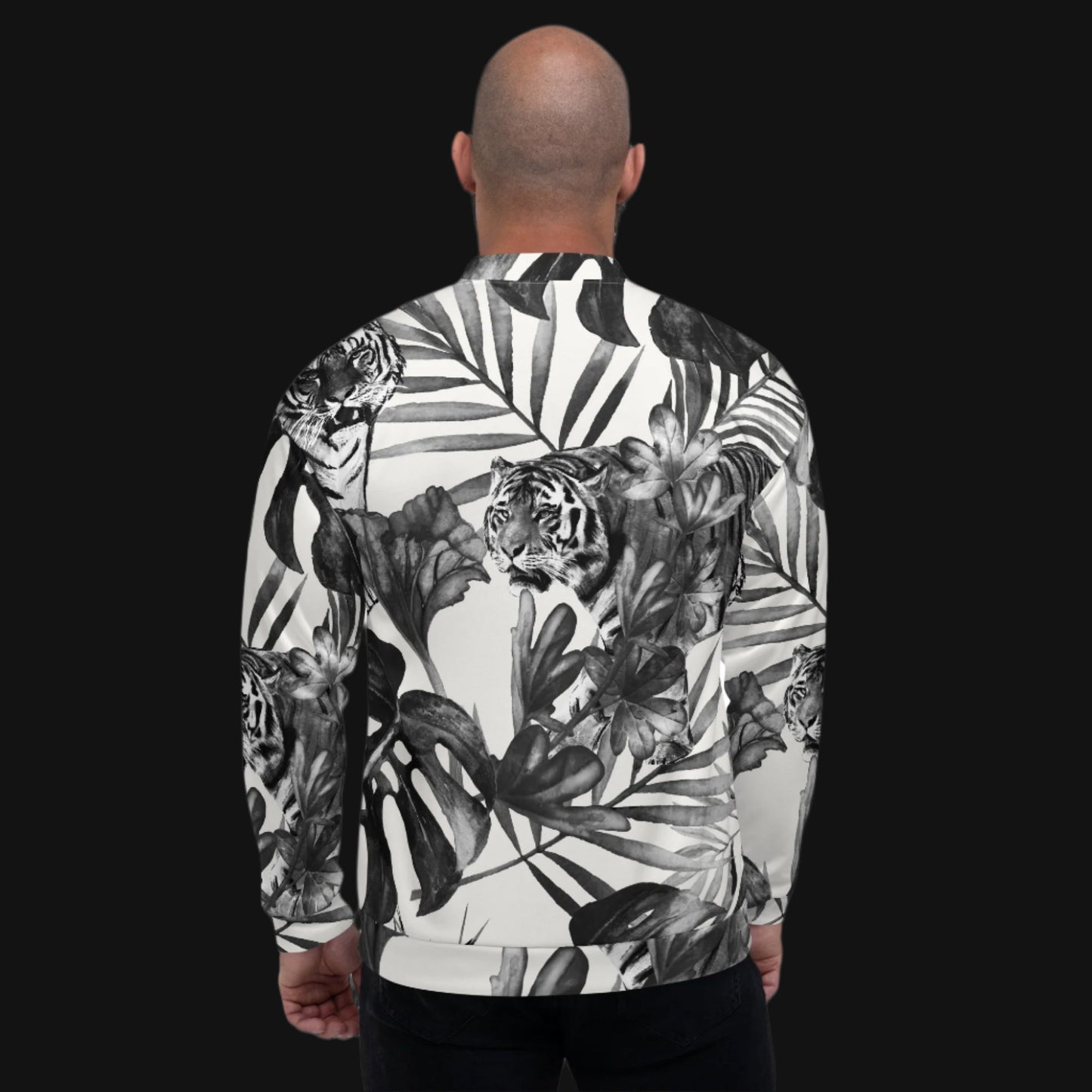 White Tiger Modern Unisex Bomber Jacket