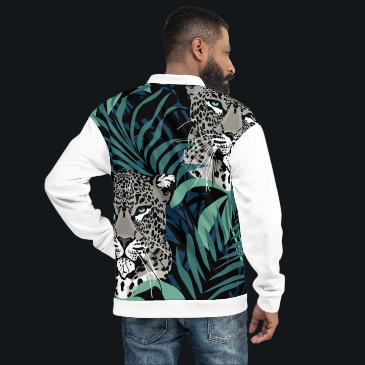 Gray Leopard Modern Unisex Bomber Jacket