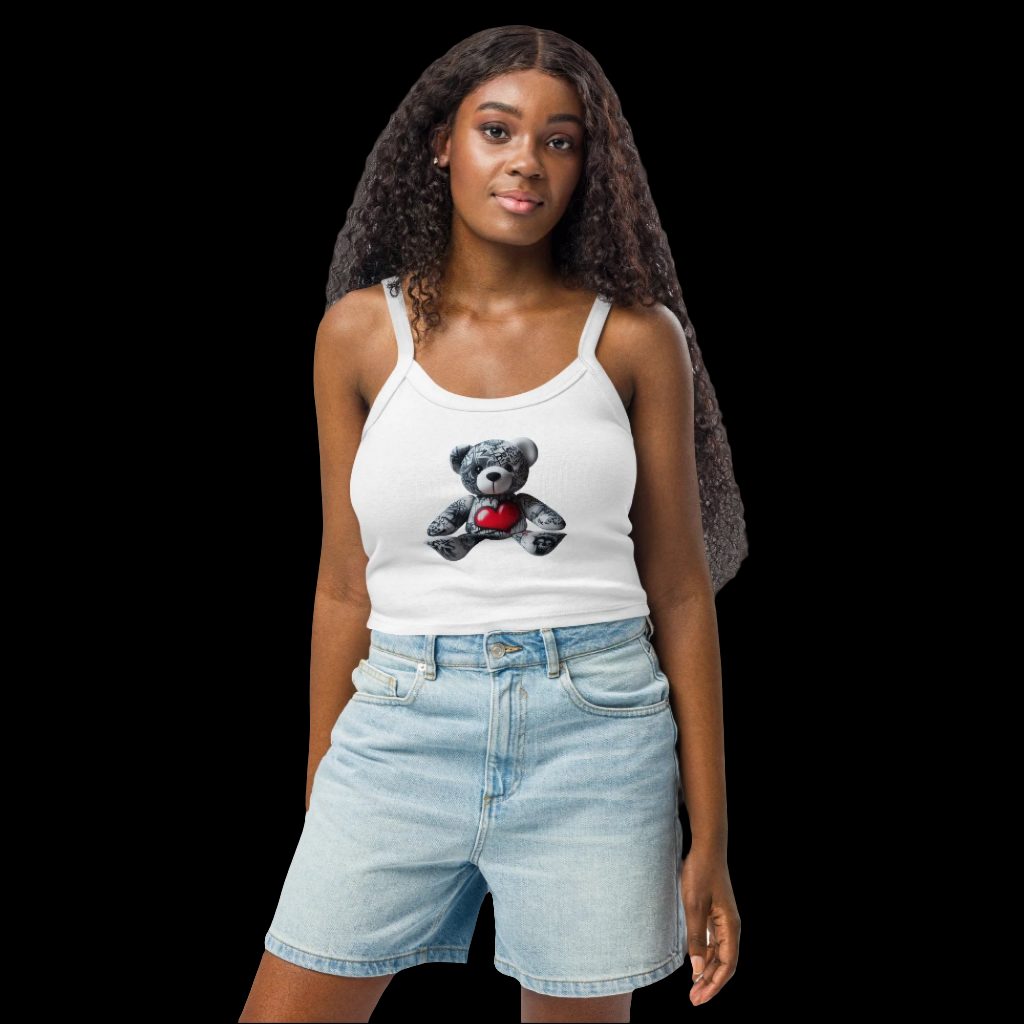 White Bear Graffiti Women’s micro-rib tank top