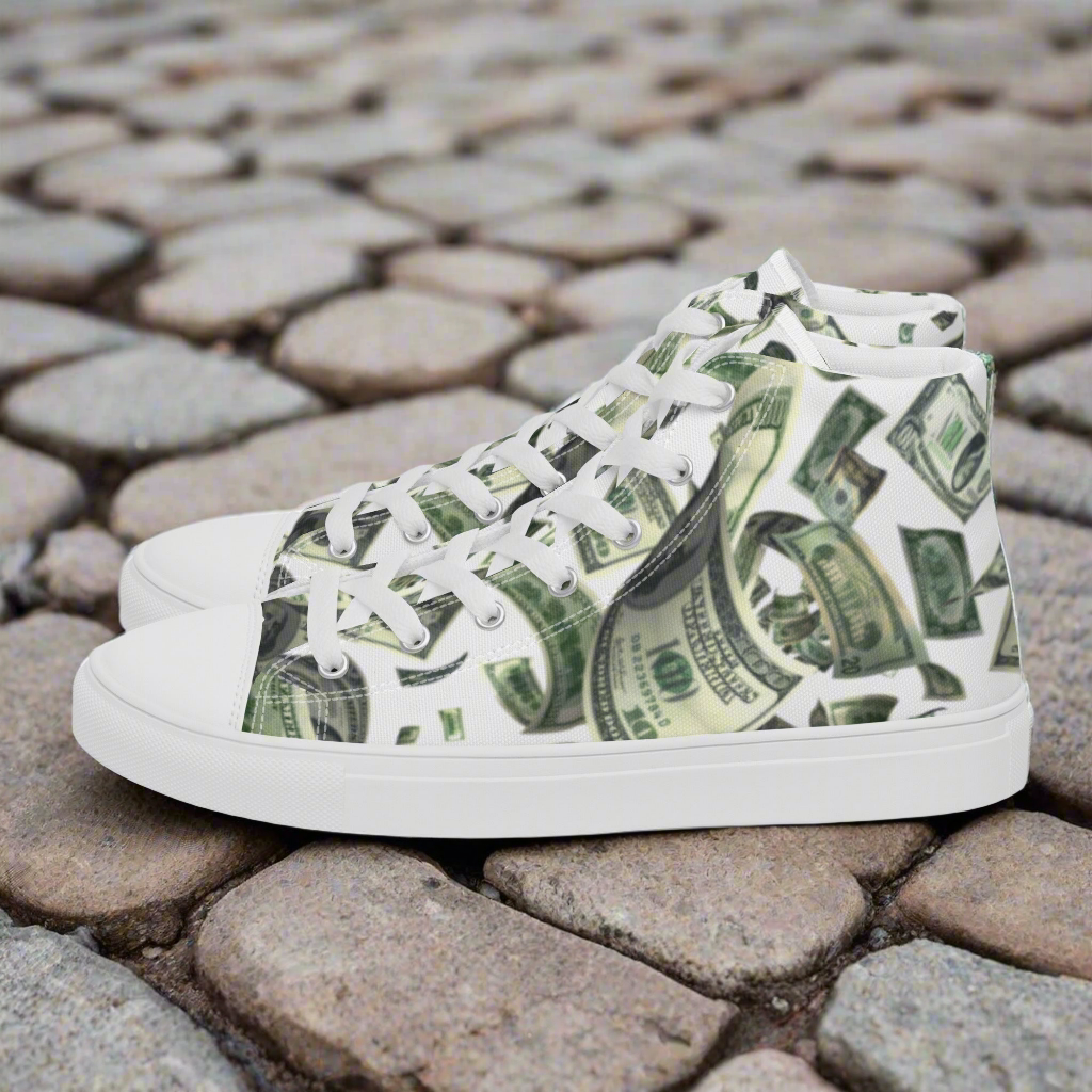 Modern Money Men’s high top canvas shoes