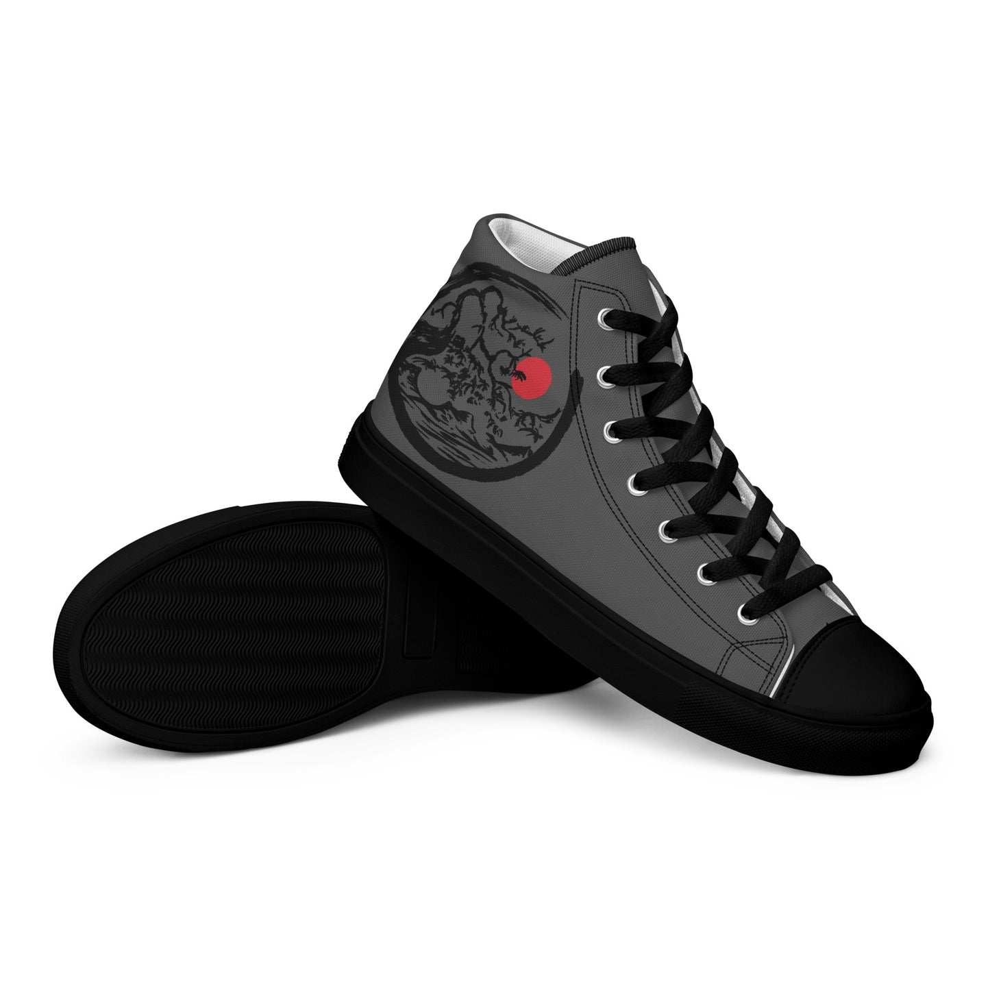 Red Sun Modern Men’s high top canvas shoes