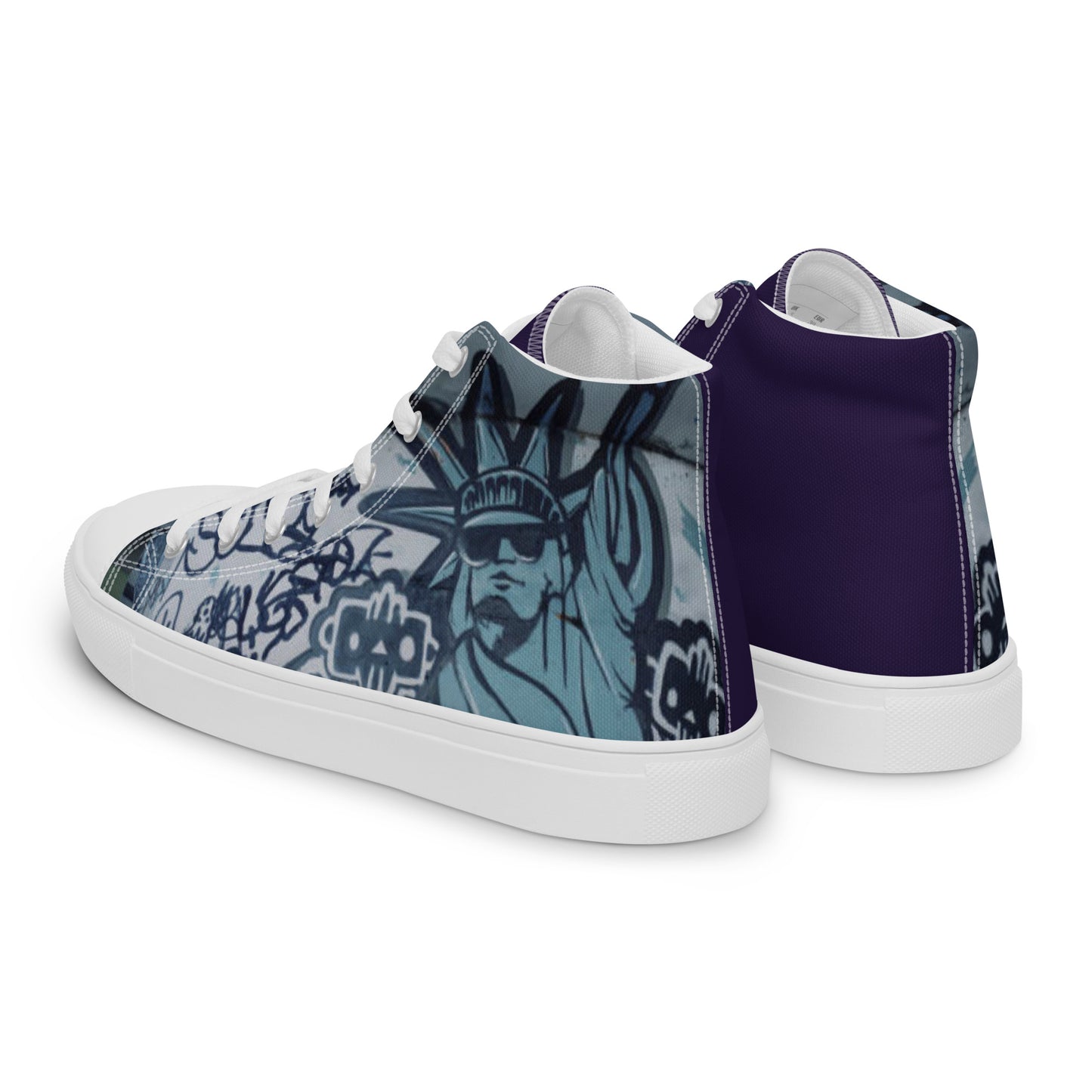 GRAFFITI STATUE OF LIBERTY Men’s high top canvas shoes