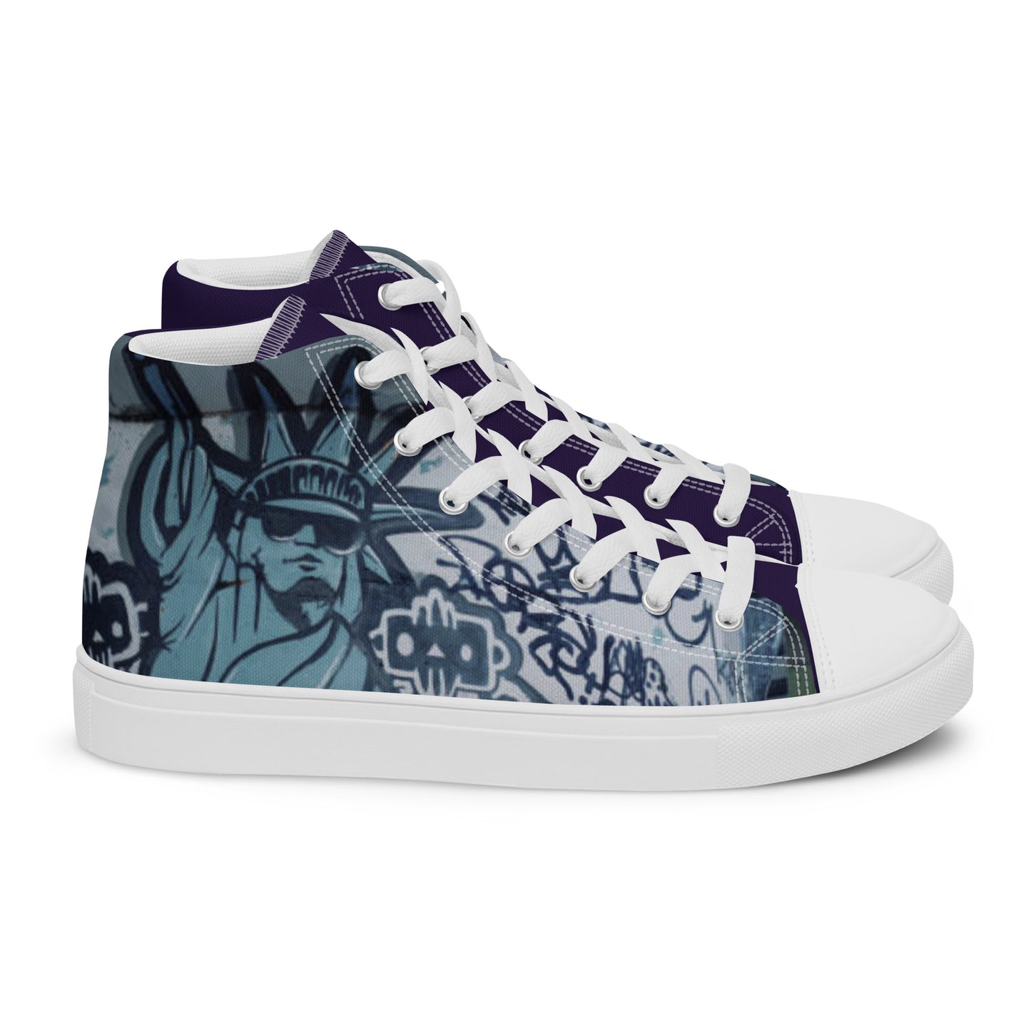 GRAFFITI STATUE OF LIBERTY Men’s high top canvas shoes