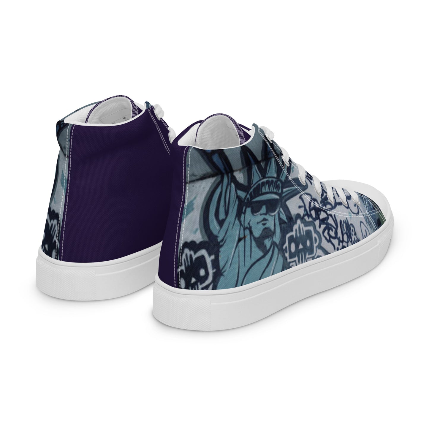 GRAFFITI STATUE OF LIBERTY Men’s high top canvas shoes