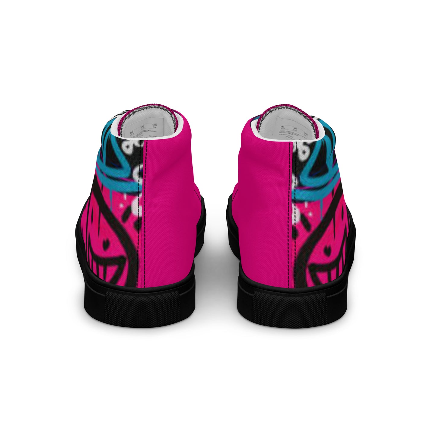 Graffiti Smile Pink Women’s high top canvas shoes