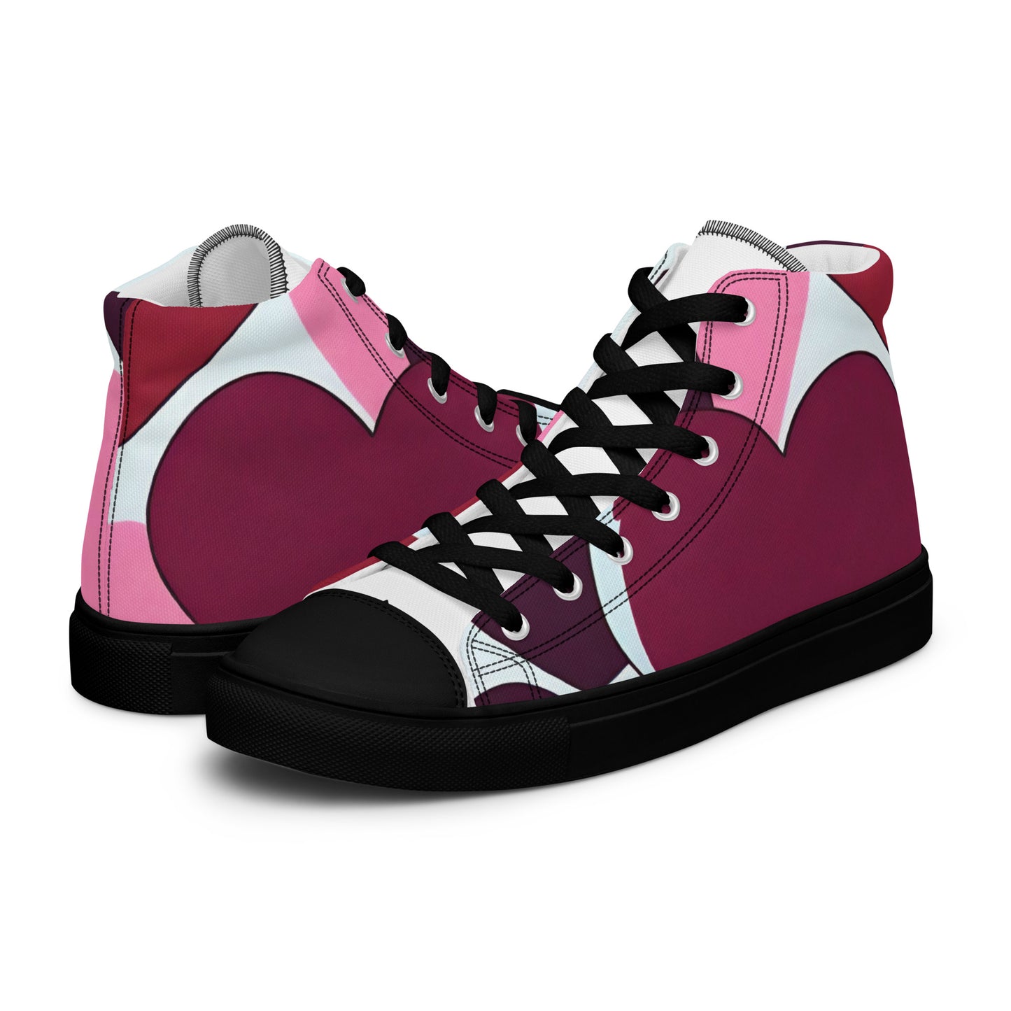 Hearts Designer Women’s high top canvas shoes