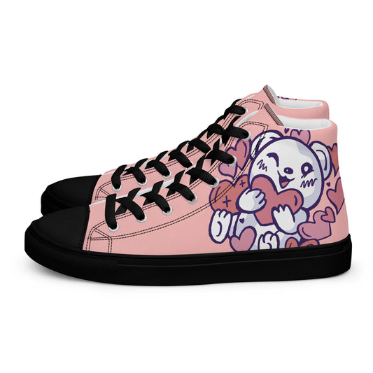 Teddy Bear Love Women’s high top canvas shoes