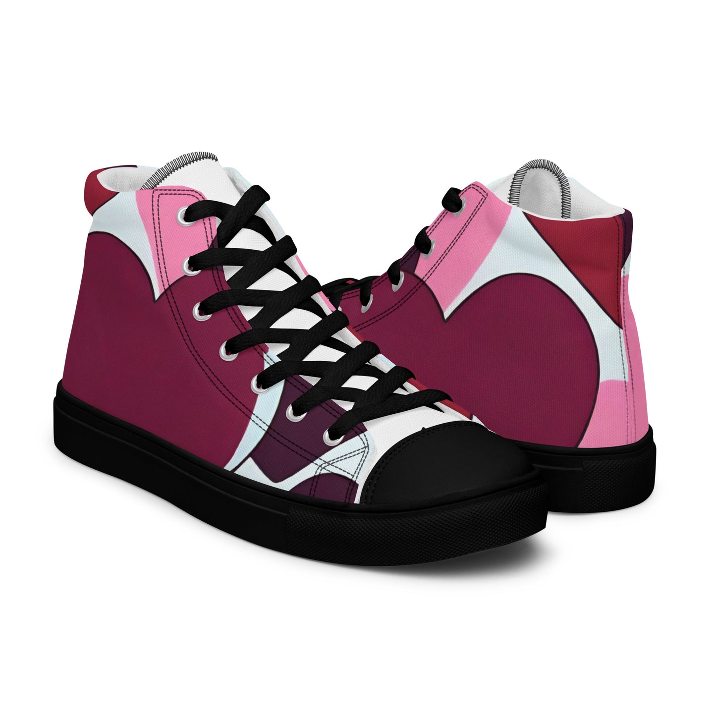 Hearts Designer Women’s high top canvas shoes