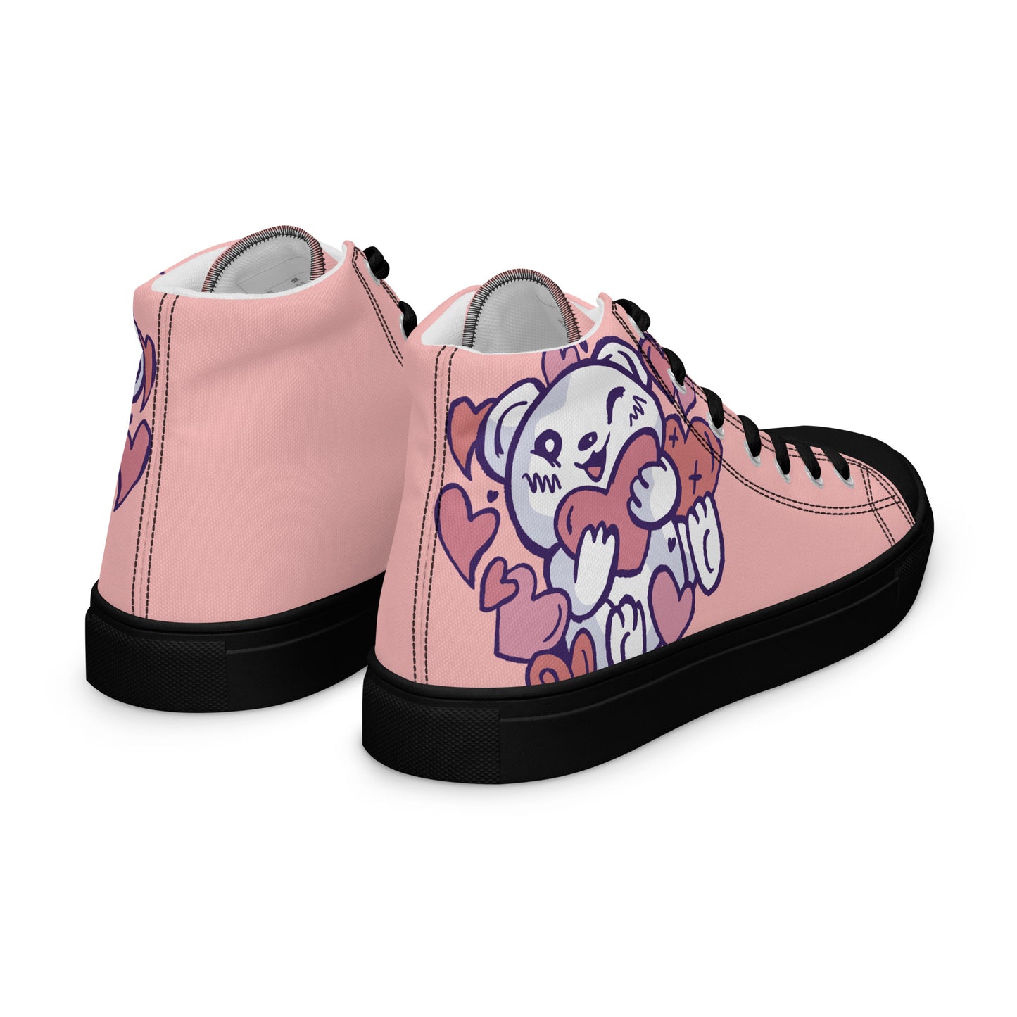 Teddy Bear Love Women’s high top canvas shoes