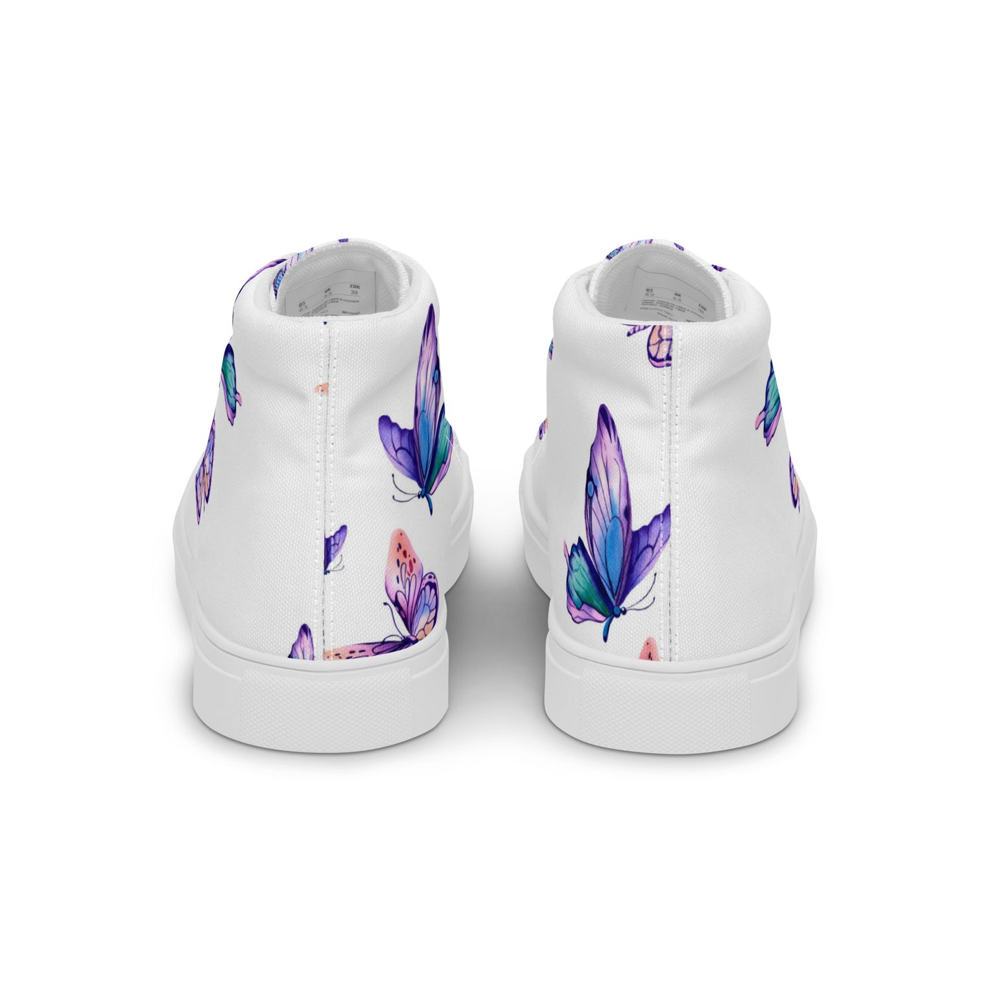 Purple Butterflies Women’s high top canvas shoes