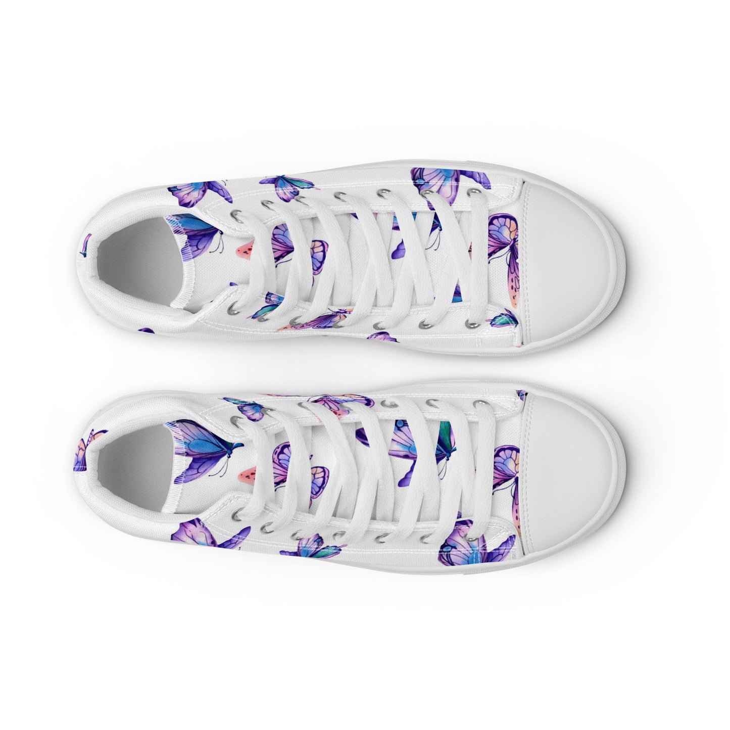 Purple Butterflies Women’s high top canvas shoes