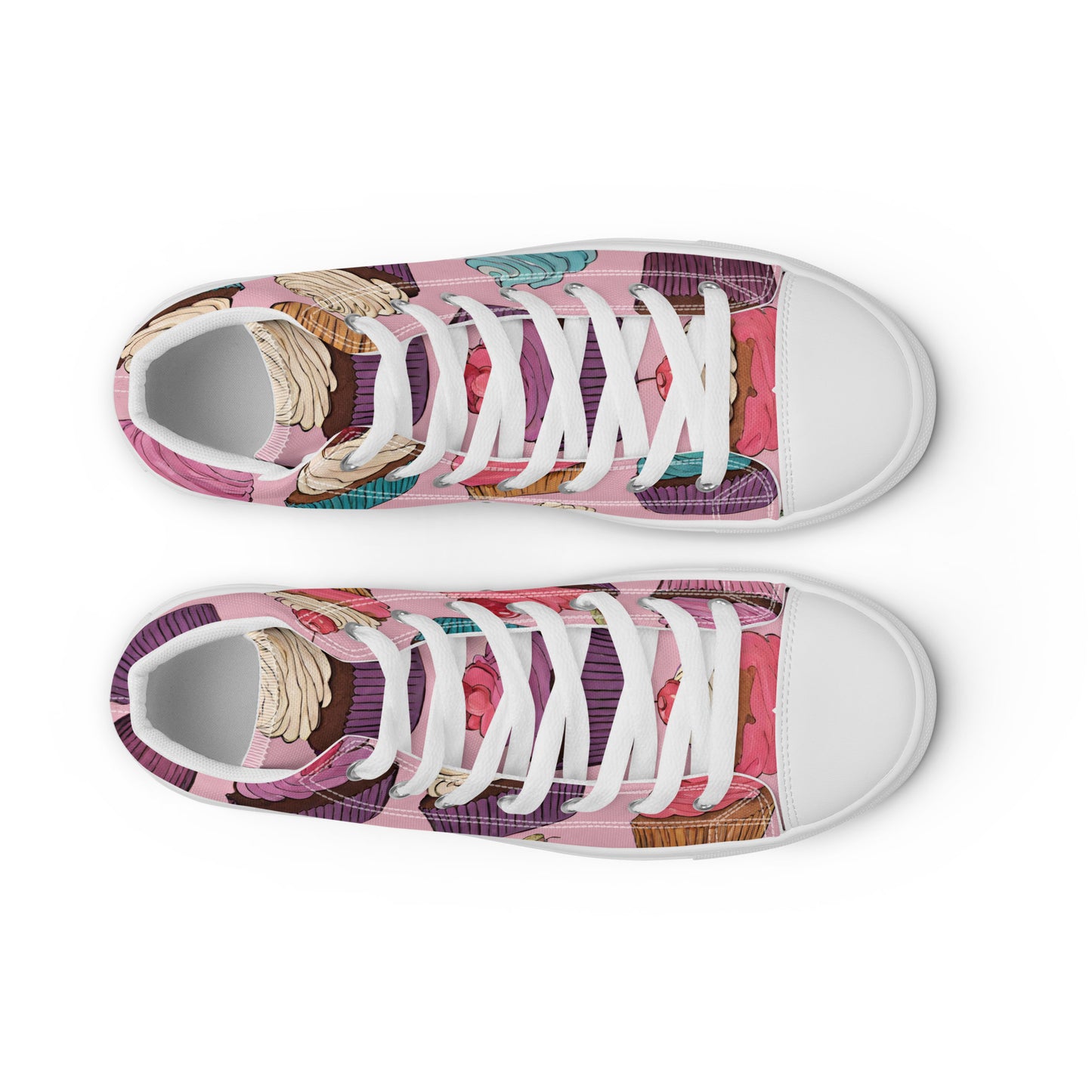 Pink Cupcakes Women’s high top canvas shoes