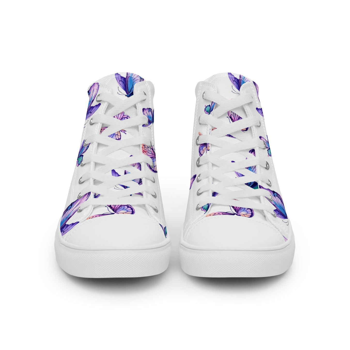 Purple Butterflies Women’s high top canvas shoes