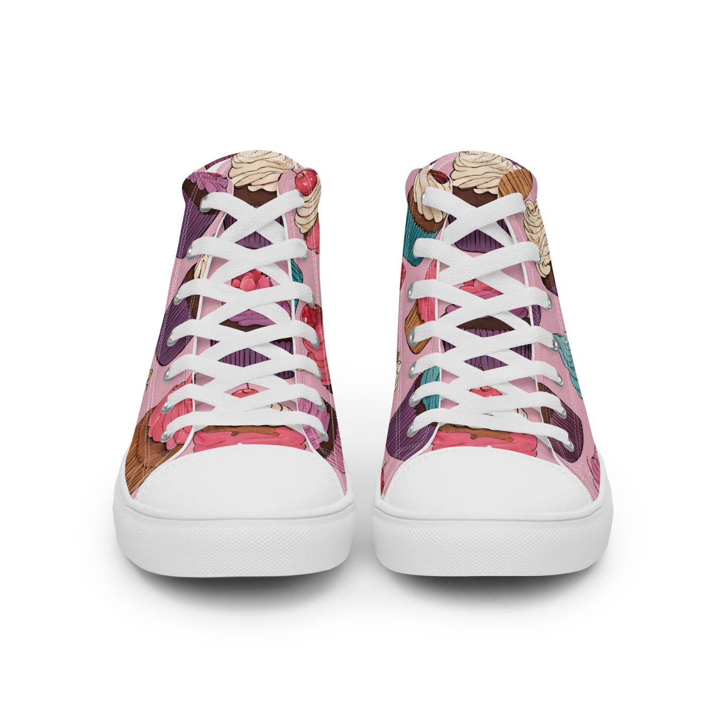 Pink Cupcakes Women’s high top canvas shoes