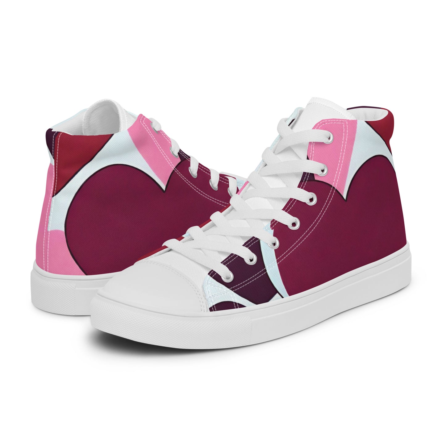 Hearts Designer Women’s high top canvas shoes