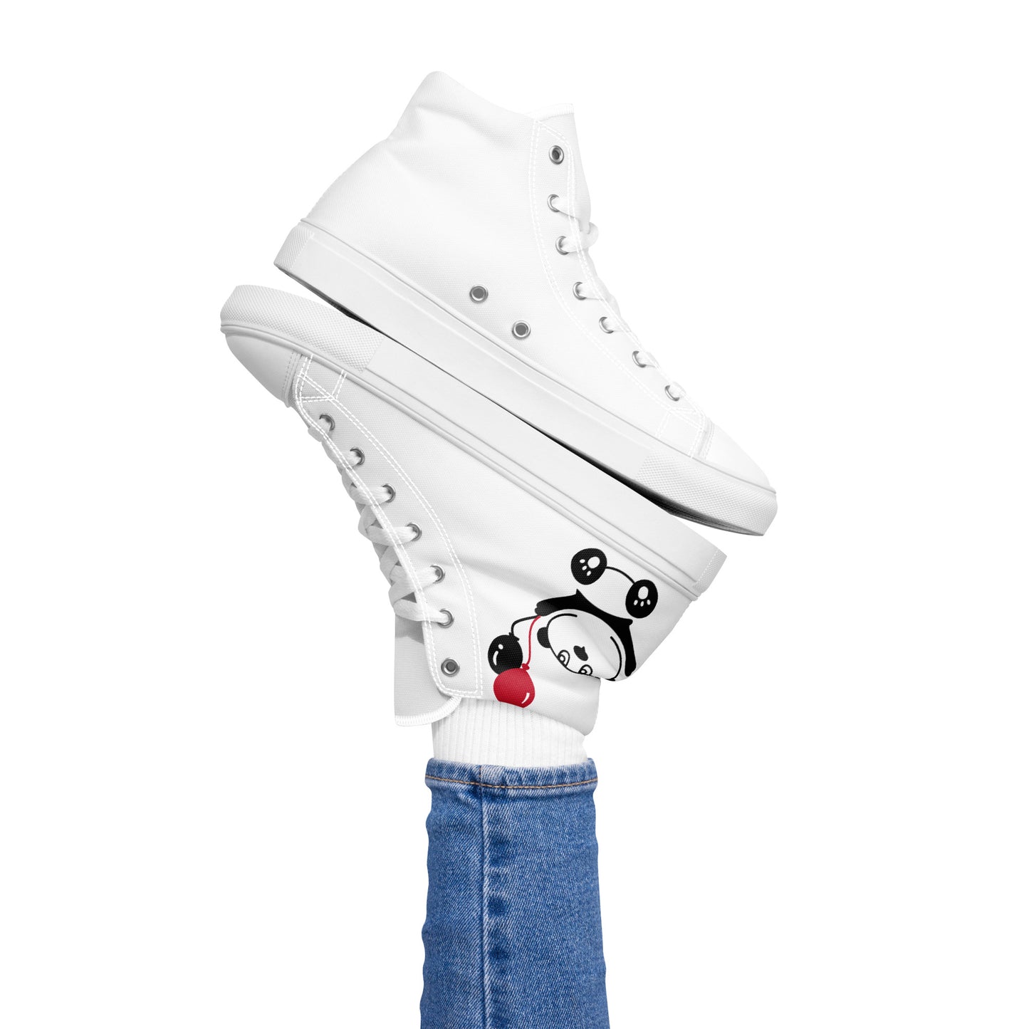 Panda Women’s high top canvas shoes