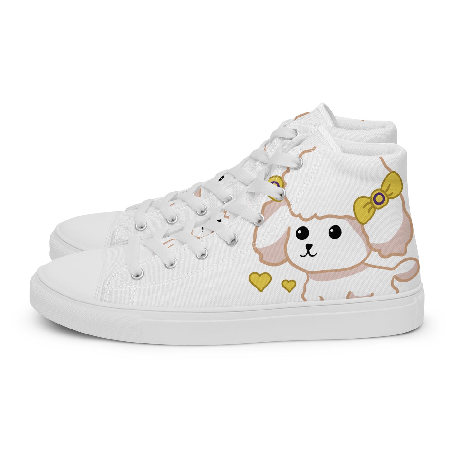 Poodle Women’s high top canvas shoes