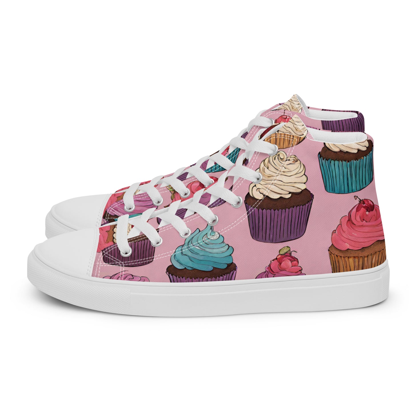 Pink Cupcakes Women’s high top canvas shoes