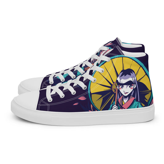 Anime Geisha Women’s high top canvas shoes