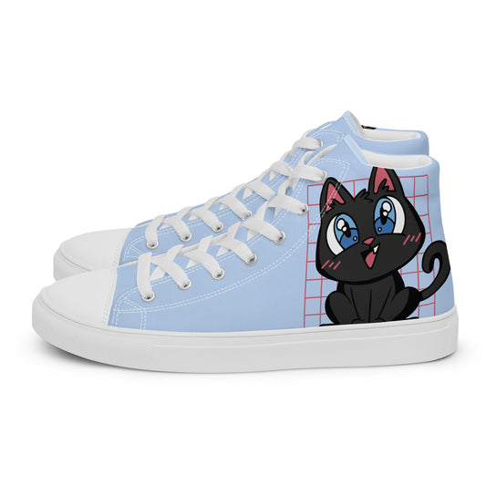 Anime Brown Cat Women’s high top canvas shoes