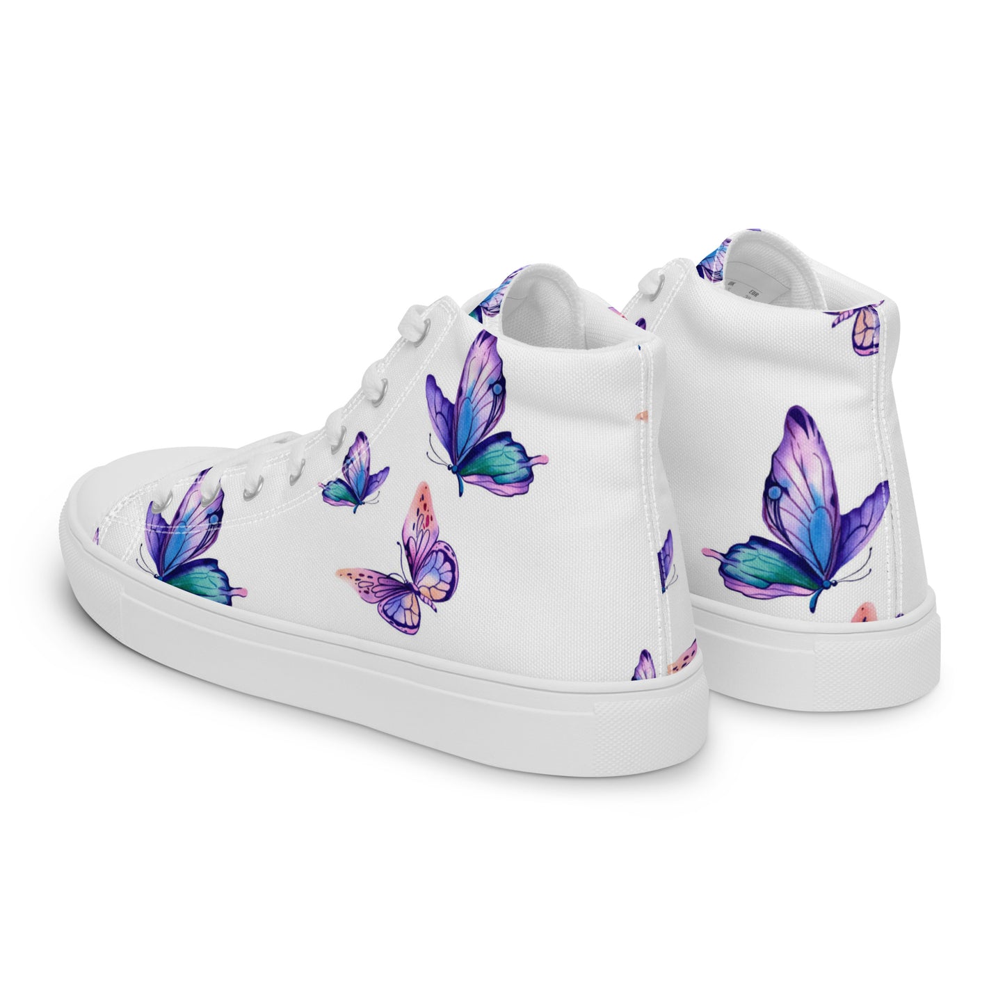 Purple Butterflies Women’s high top canvas shoes