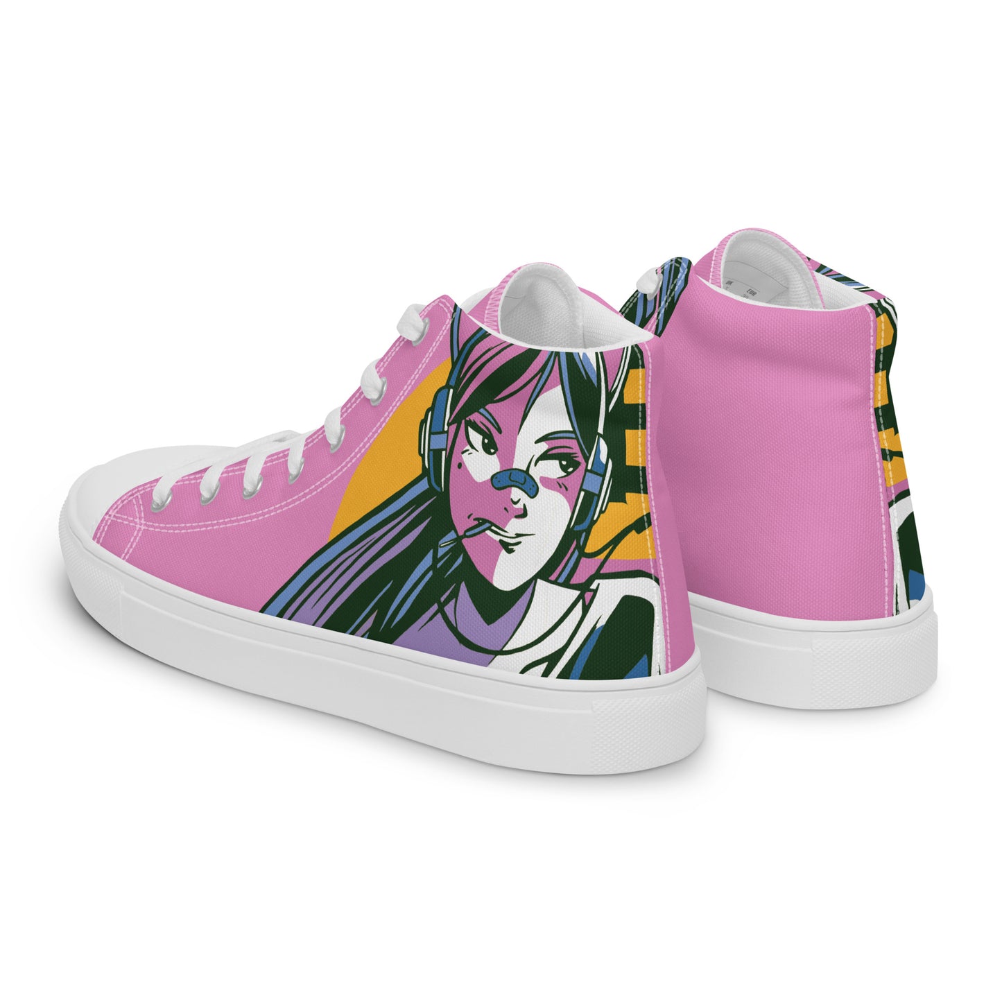 Anime Girl Women’s high top canvas shoes