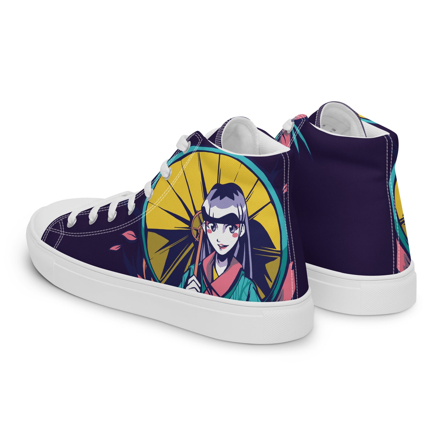 Anime Geisha Women’s high top canvas shoes