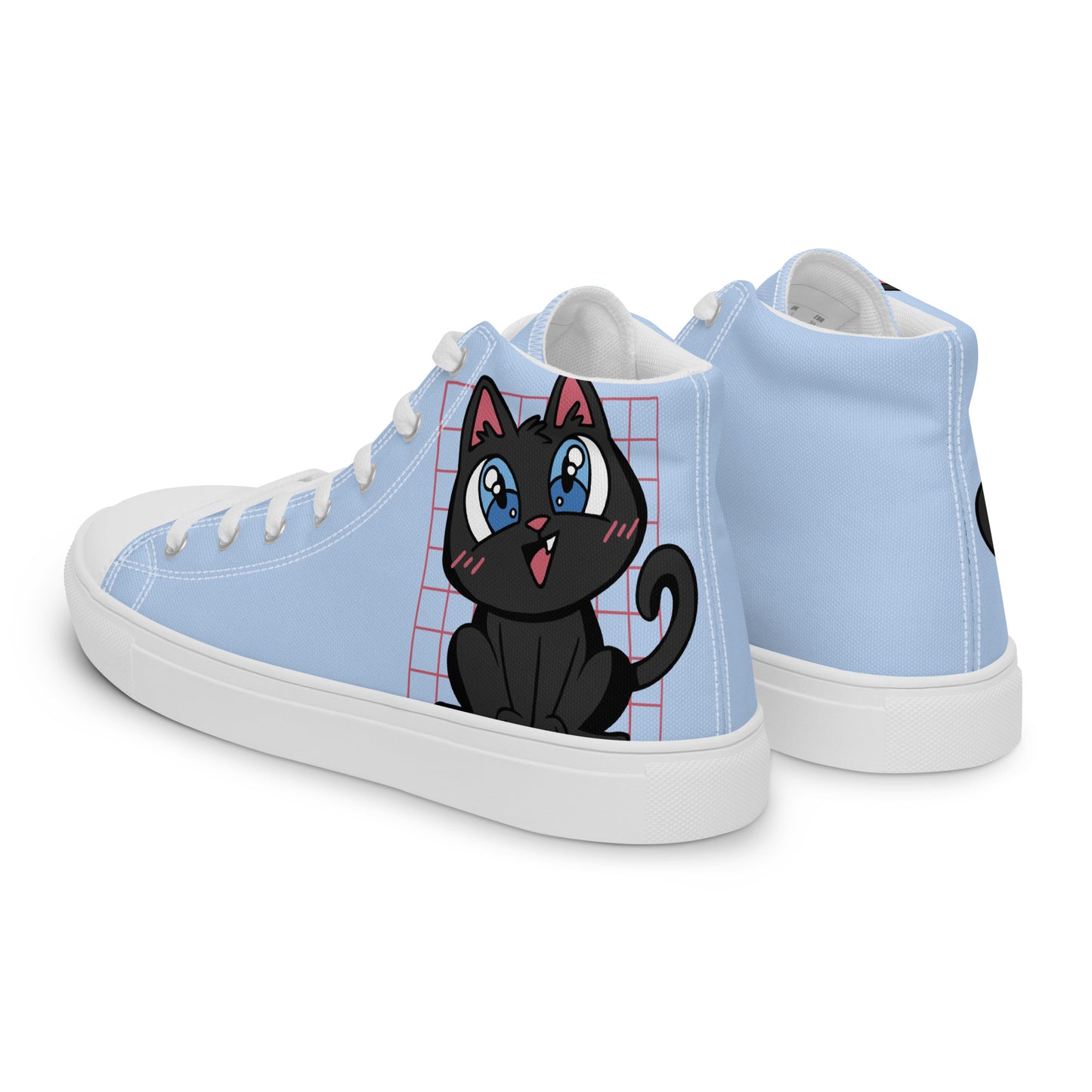 Anime Brown Cat Women’s high top canvas shoes