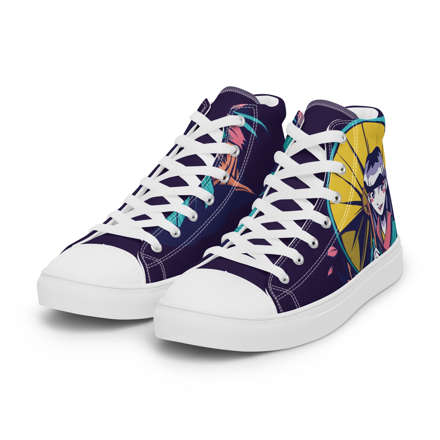 Anime Geisha Women’s high top canvas shoes