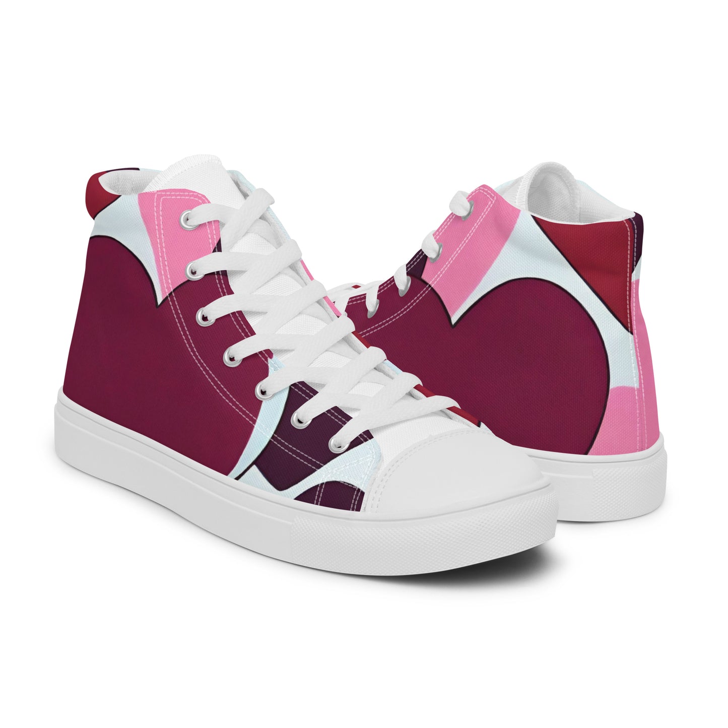 Hearts Designer Women’s high top canvas shoes