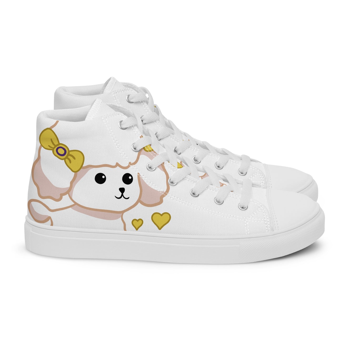 Poodle Women’s high top canvas shoes