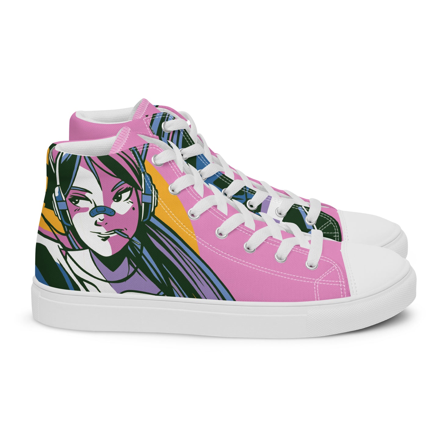 Anime Girl Women’s high top canvas shoes