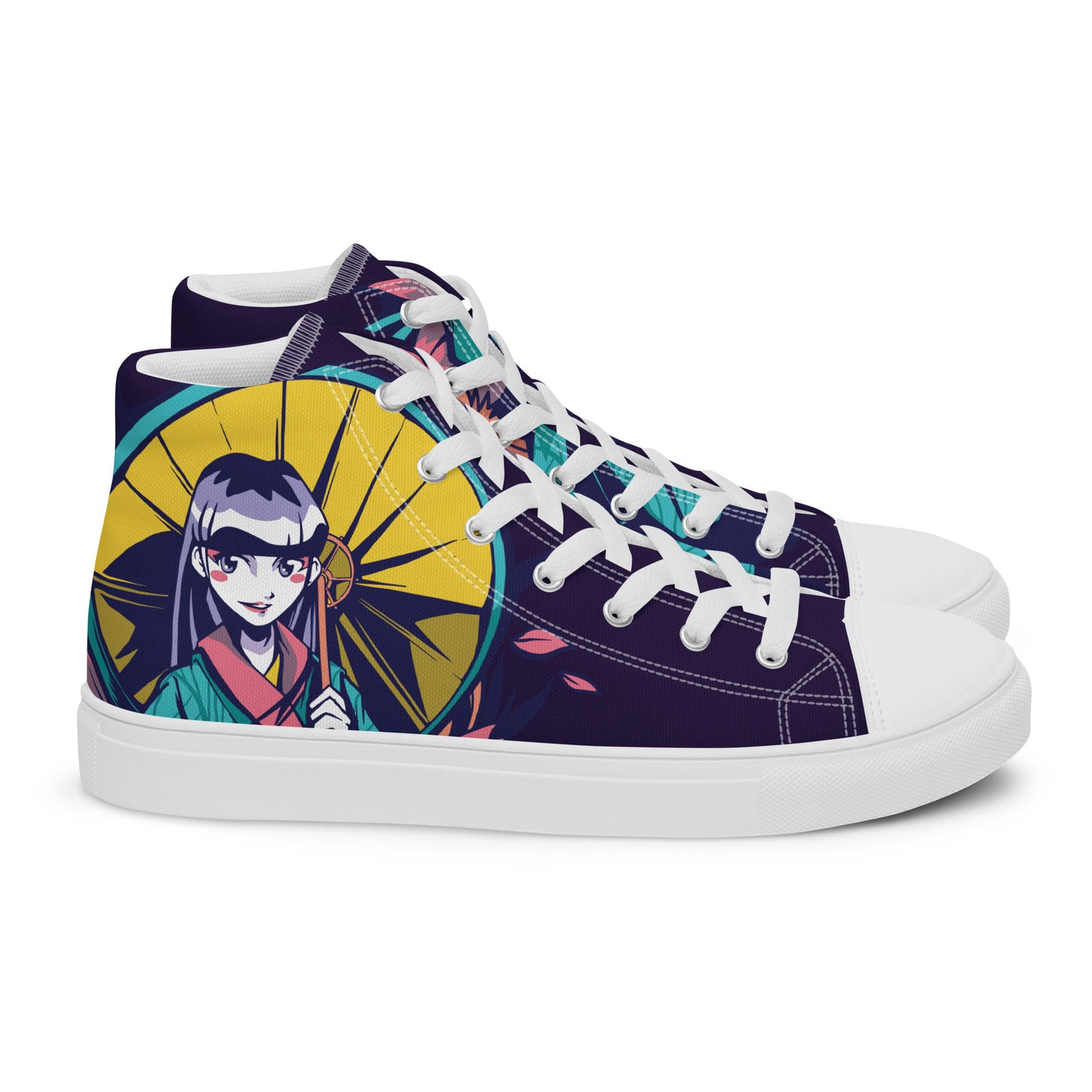 Anime Geisha Women’s high top canvas shoes