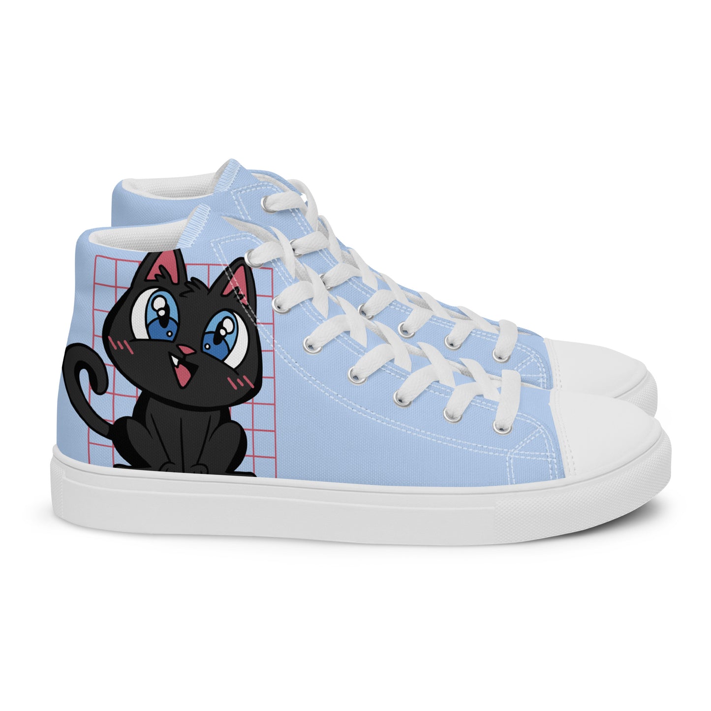 Anime Brown Cat Women’s high top canvas shoes