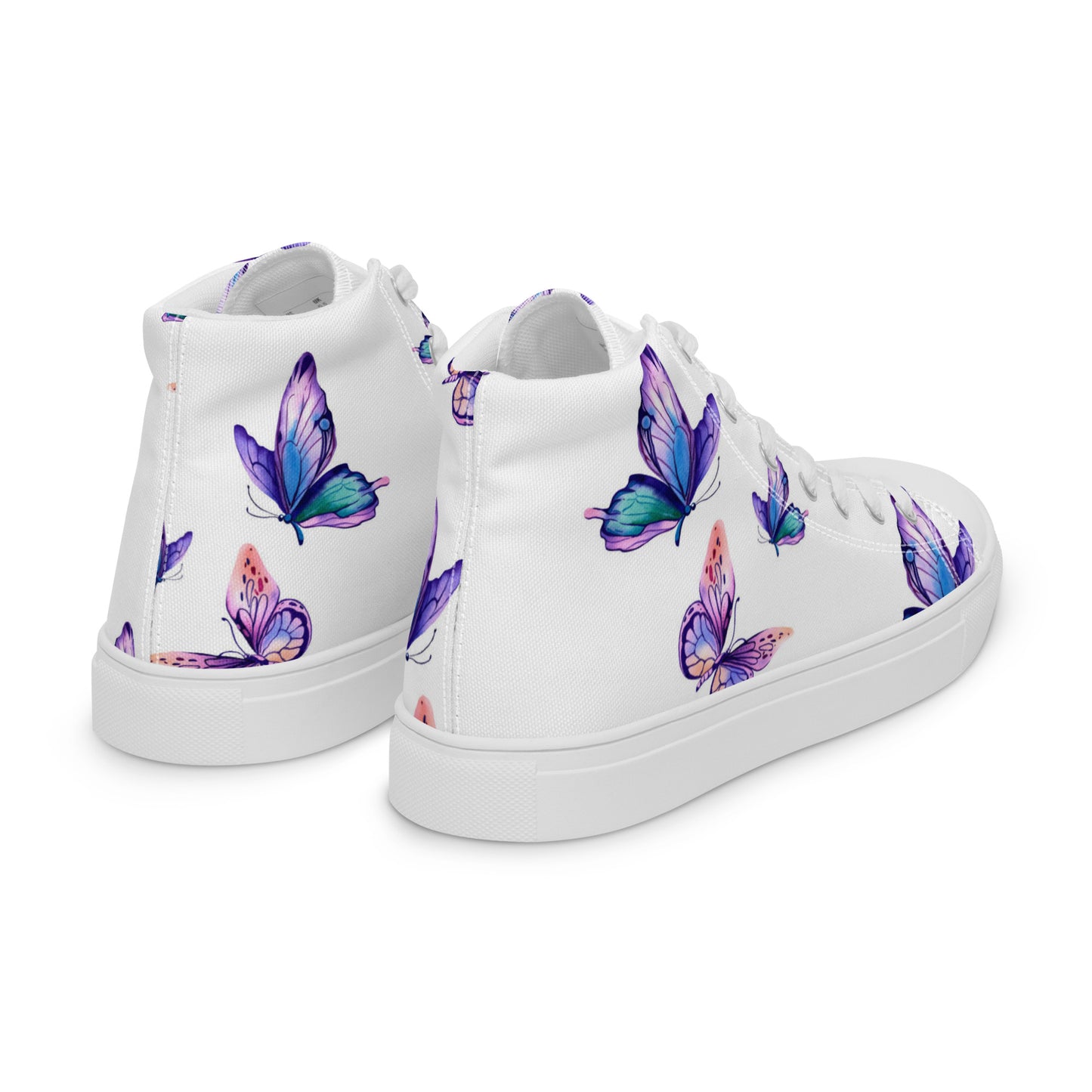 Purple Butterflies Women’s high top canvas shoes