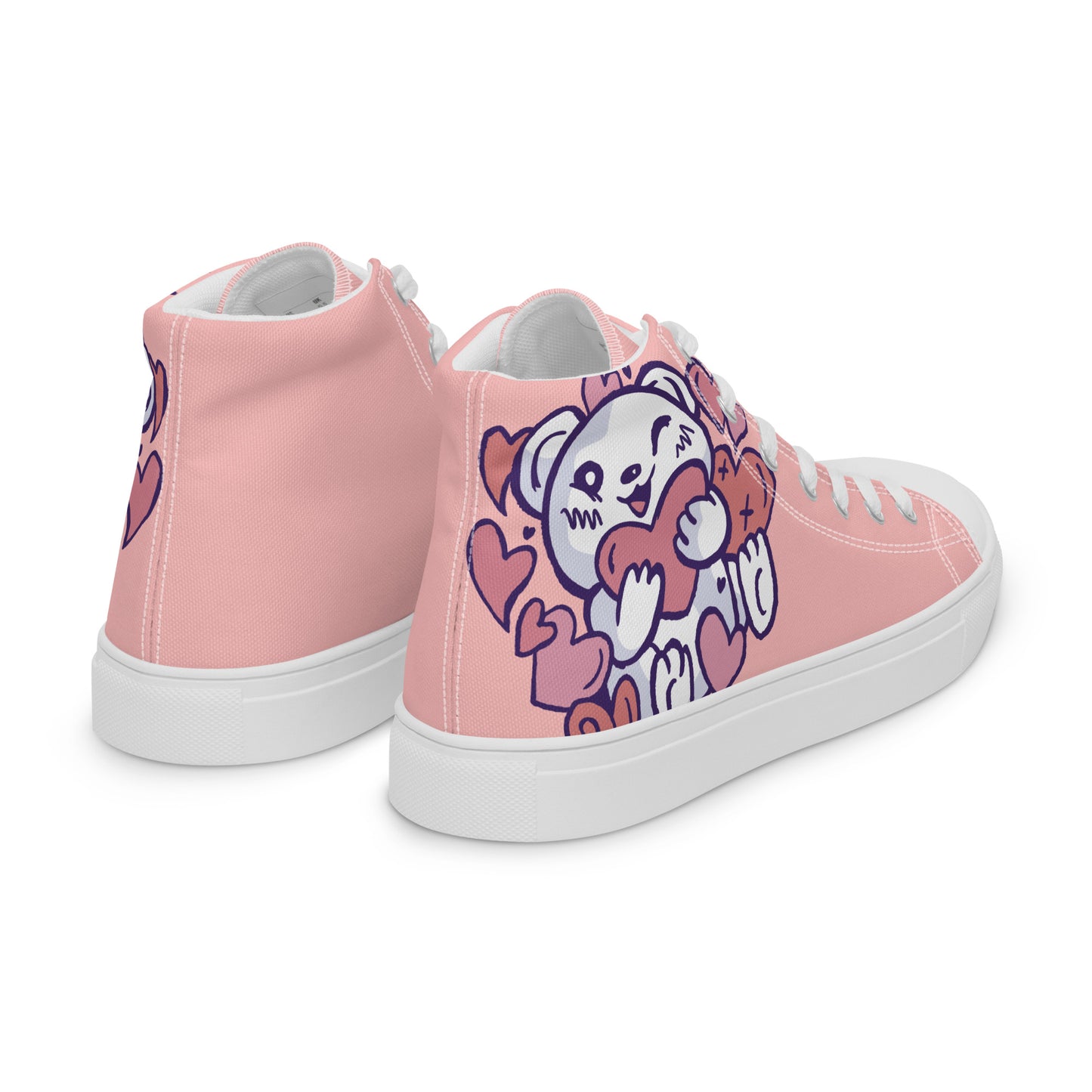 Teddy Bear Love Women’s high top canvas shoes