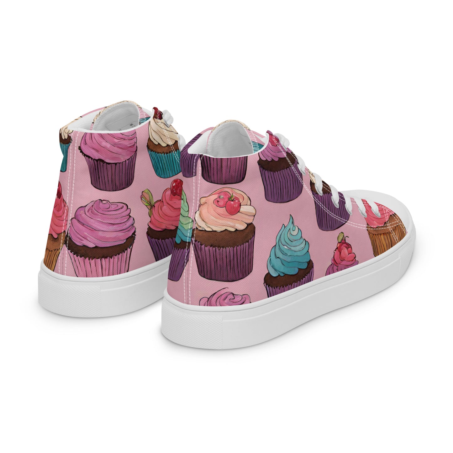 Pink Cupcakes Women’s high top canvas shoes