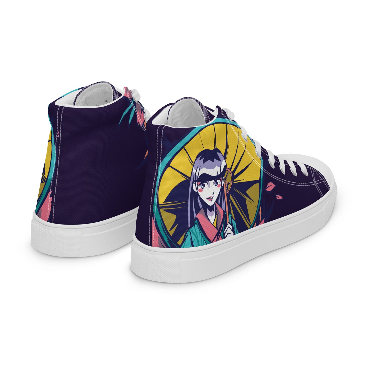 Anime Geisha Women’s high top canvas shoes