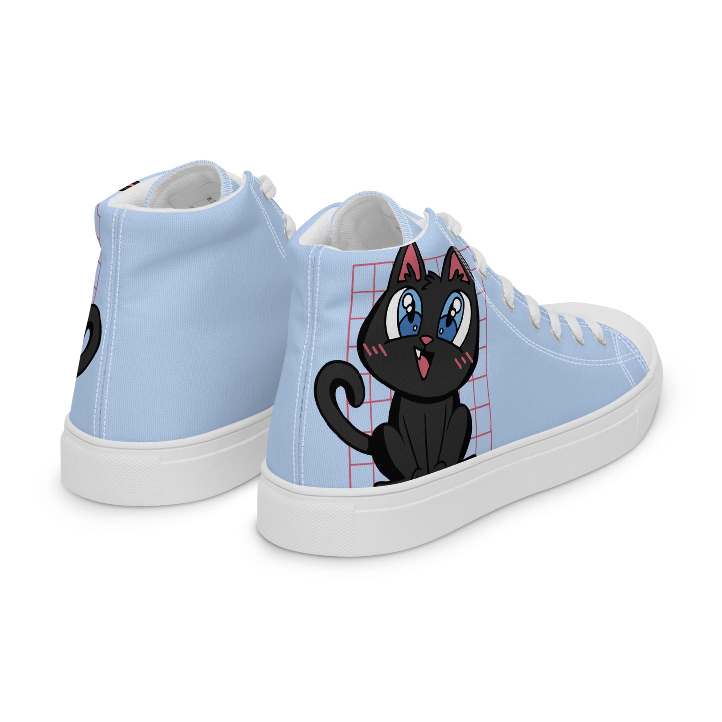 Anime Brown Cat Women’s high top canvas shoes