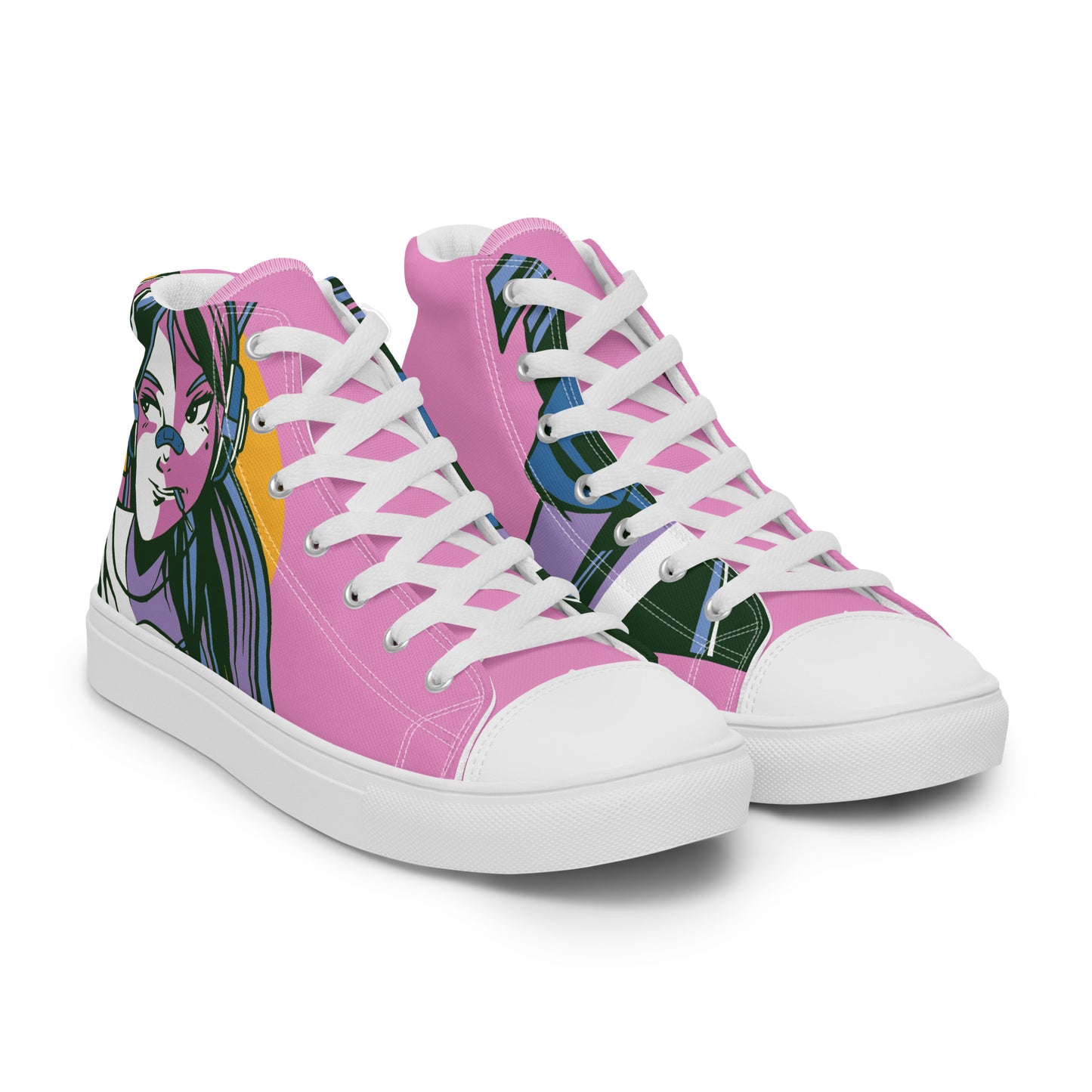 Anime Girl Women’s high top canvas shoes