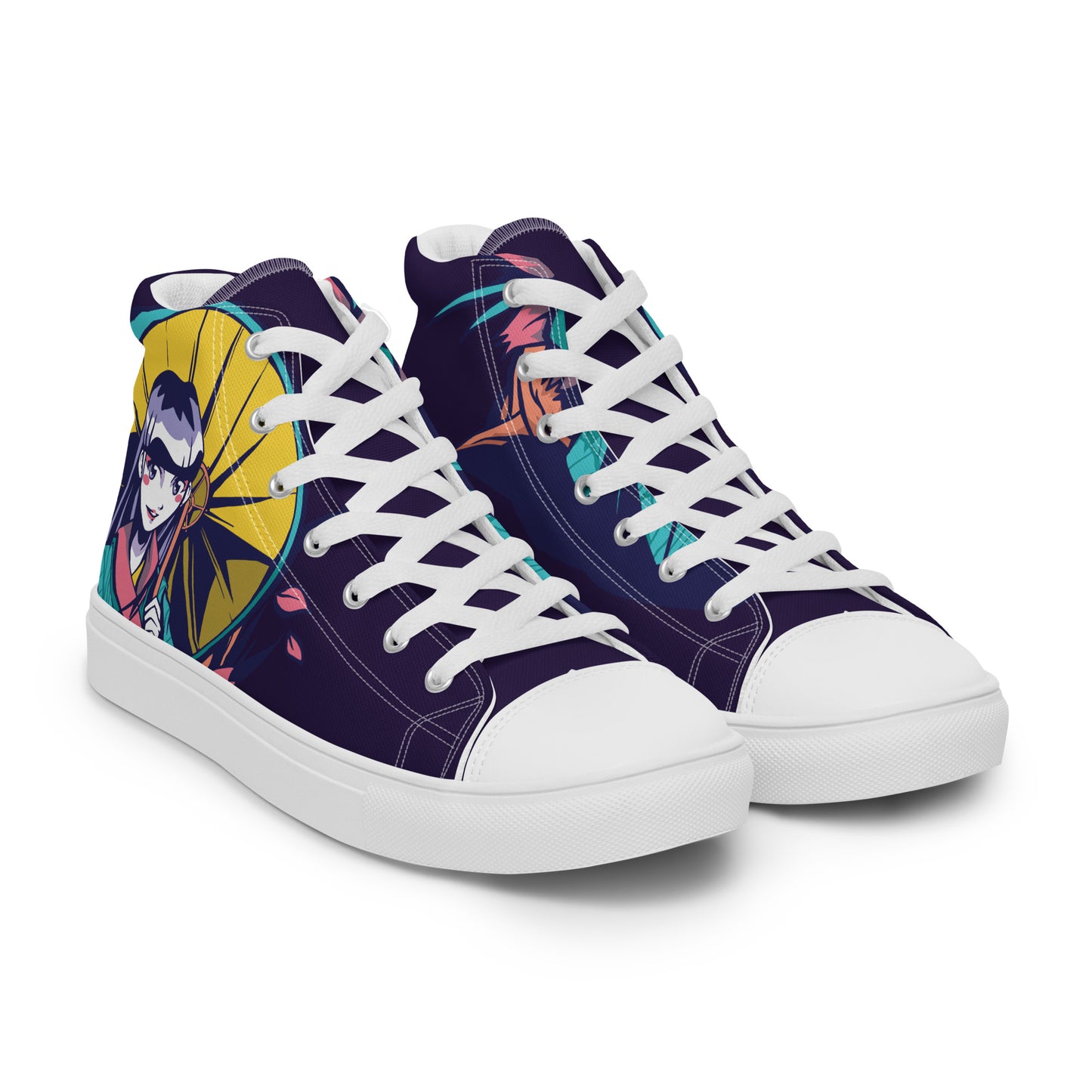 Anime Geisha Women’s high top canvas shoes