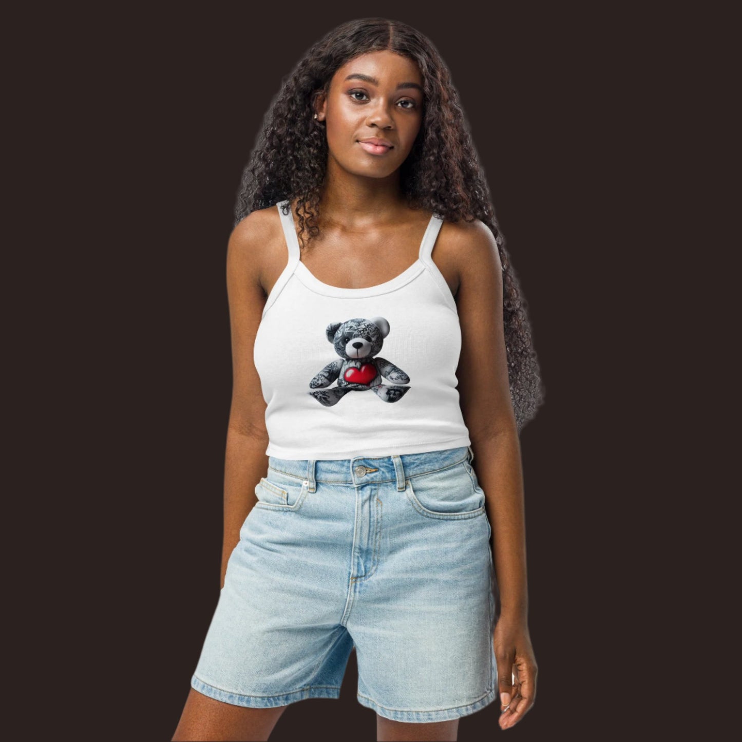 White Bear Graffiti Women’s micro-rib tank top